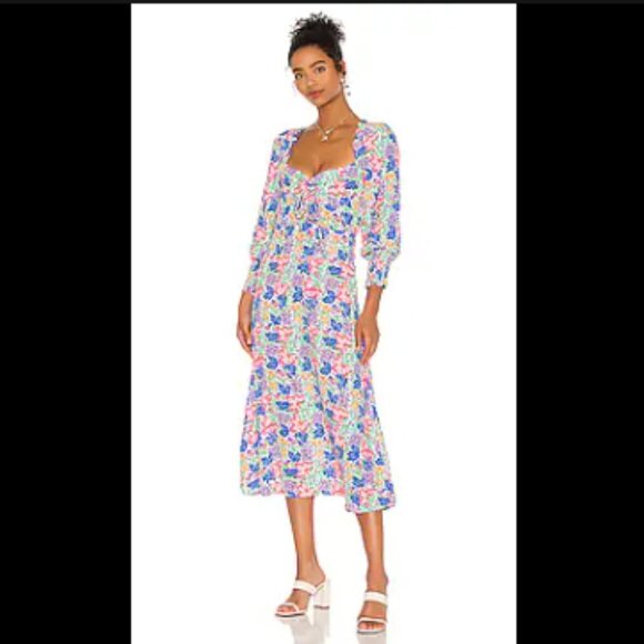 aithfull the Brand | Colorful Floral Mathilde Midi Dress Size 4 - Picture 1 of 13